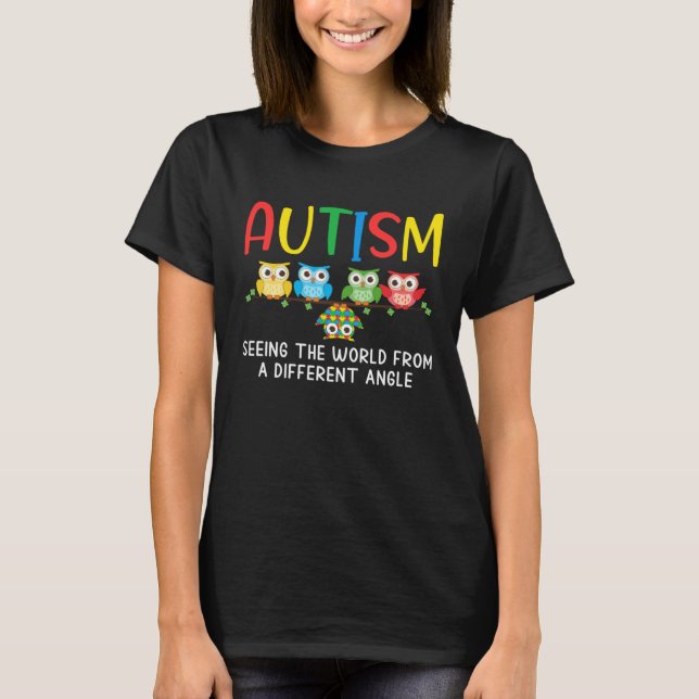 T-shirt Sensibilisation à l'autisme Chouette mignonne Puzz (Devant)