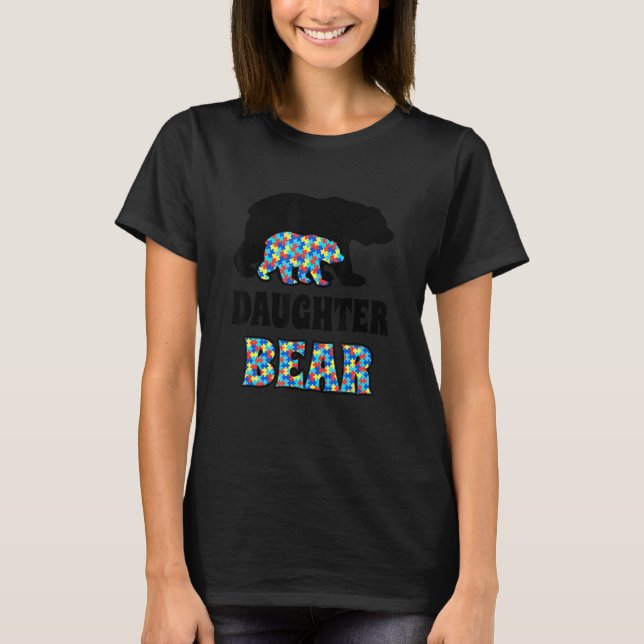 T-shirt Sensibilisation à l'autisme de Daughter Bear (Devant)
