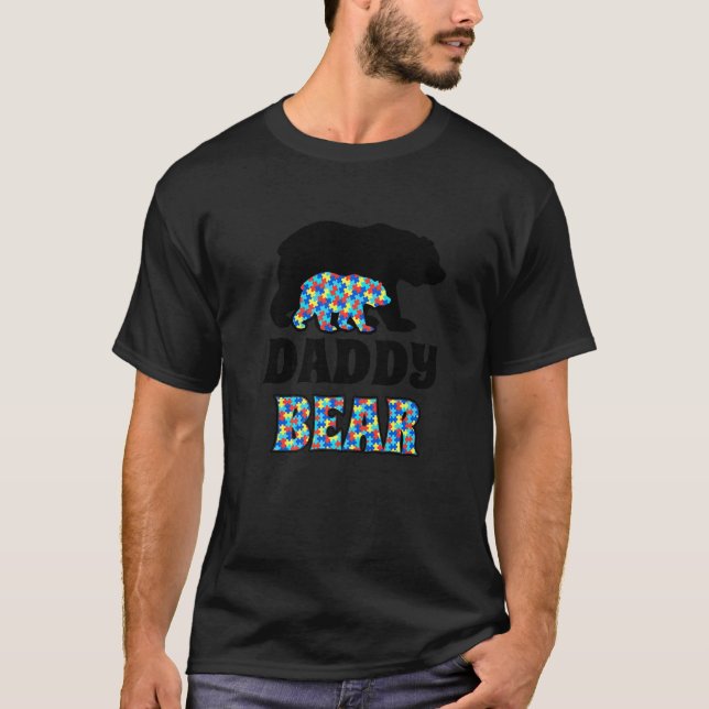 T-shirt Sensibilisation à l'autisme de Papa Ours (Devant)