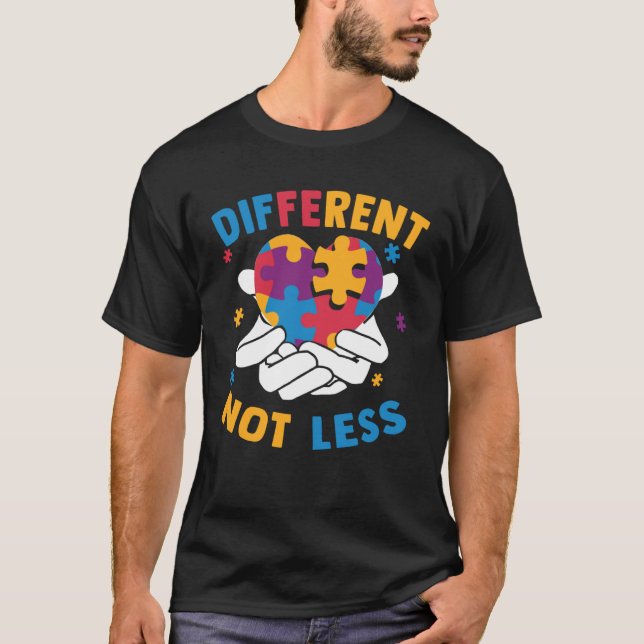 T-shirt Sensibilisation à l'autisme Différent Pas Moins Po (Devant)