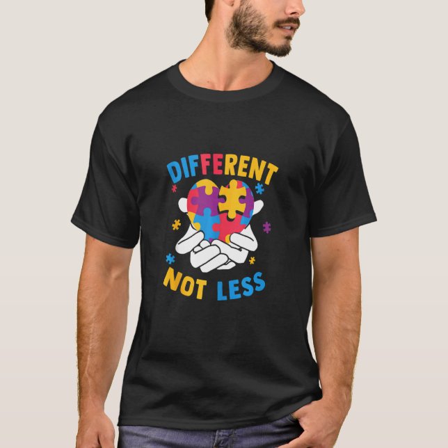 T-shirt Sensibilisation à l'autisme Différent Pas Moins Po (Devant)