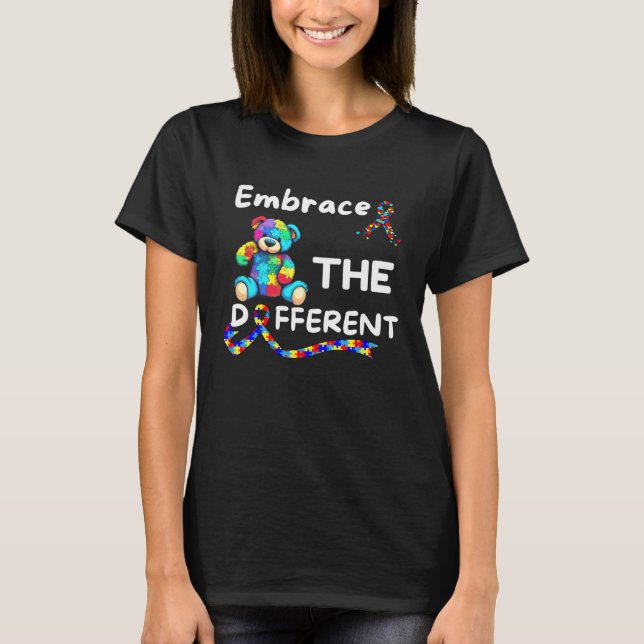 T-shirt Sensibilisation à l'autisme Embrasser la différenc (Devant)