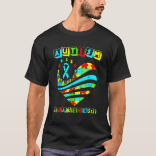 T-shirt Sensibilisation à l'autisme Femme Cœur Soutien Enf