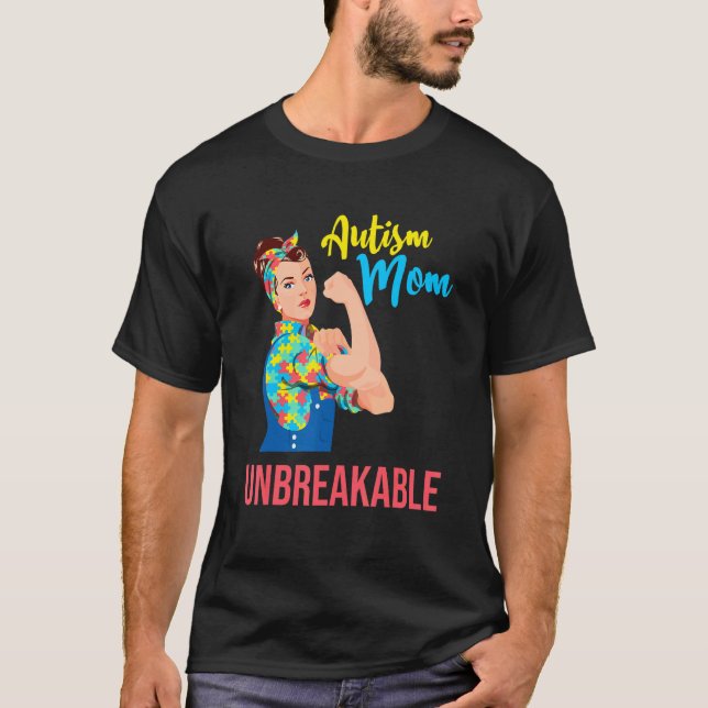 T-shirt Sensibilisation à l'autisme Infini Maman d'autisme (Devant)