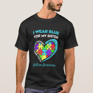 T-shirt Sensibilisation à l'autisme Je porte du bleu pour
