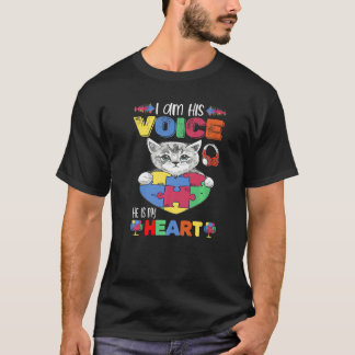 T-shirt Sensibilisation à l'autisme Je suis sa voix Il est