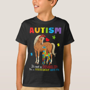 T-shirt Sensibilisation à l'autisme Mère Cheval Capacité D