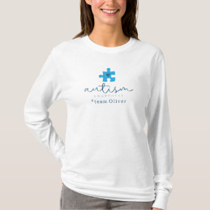 T-shirt sensibilisation à l'autisme pièce de puzzle bleue