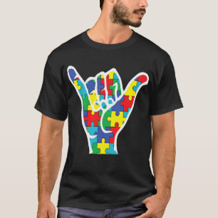 T-shirt Sensibilisation à l'autisme Shaka Main Lâche Souti
