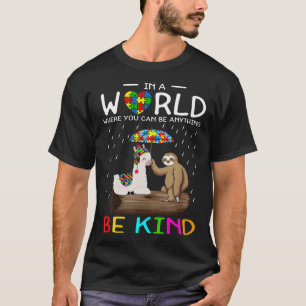 T-shirt Sensibilisation à l'autisme Soyez Gentil Cute Lama