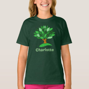 T-shirt Sensibilisation à l'écologie. Arbre avec des feuil