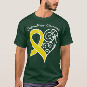 T-shirt Sensibilisation à l'endométriose Ribbon Coeur Cade