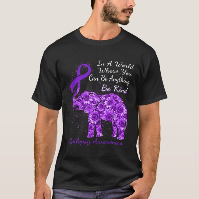 T-shirt Sensibilisation à l'épilepsie Tournesol éléphant ê (Devant)