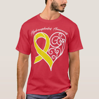 T-shirt Sensibilisation à l'hydrocéphalie Coeur Ribbon Cad