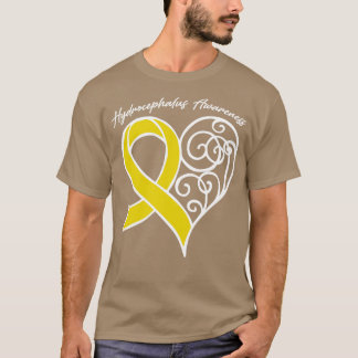 T-shirt Sensibilisation à l'hydrocéphalie Coeur Ribbon Cad