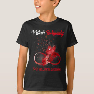 T-shirt Sensibilisation à l'neurysme cérébral de la plume 