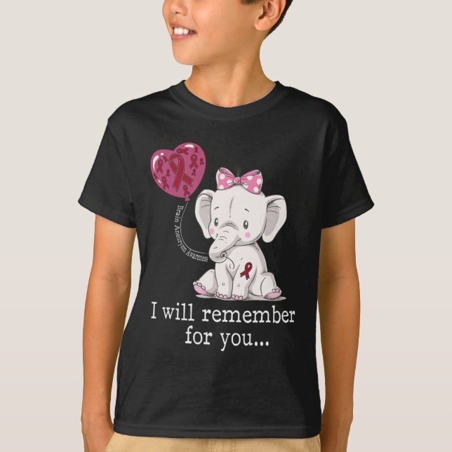 T-shirt Sensibilisation à l'neurysme cérébral Eléphant (Devant)