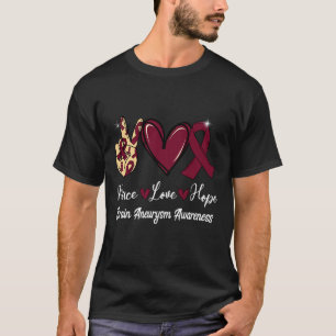 T-shirt Sensibilisation à l'neurysme cérébral Paix Amour E