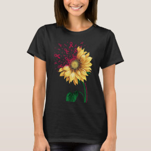 T-shirt Sensibilisation à l'neurysme Sunflower Burgundy Ri