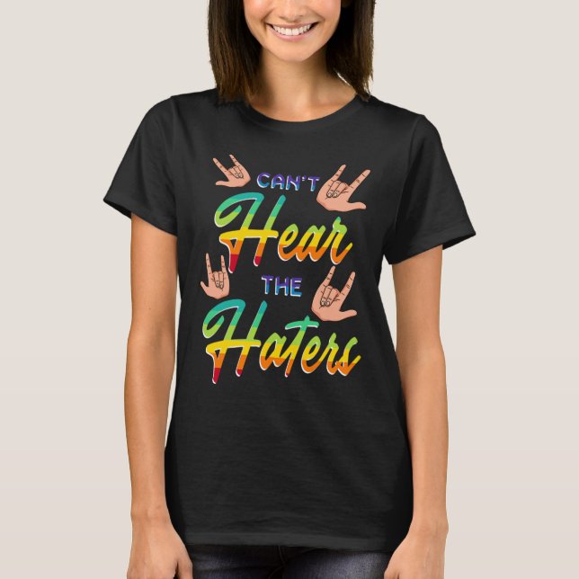 T-shirt Sensibilisation Aide auditive Implant Asl ne peut  (Devant)
