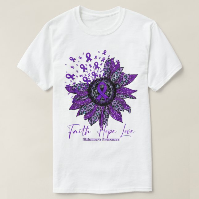 T-shirt Sensibilisation Alzheimer Foi tournesol Ho (Design devant)