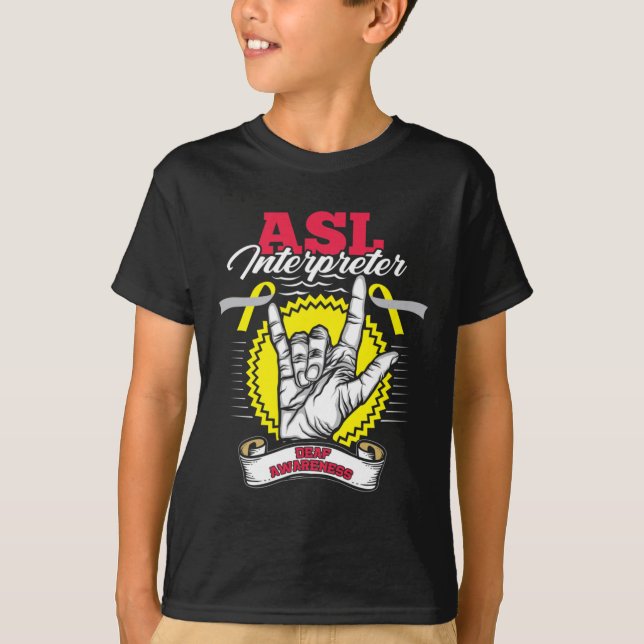 T-shirt Sensibilisation Asl Deafness Heure Perte Guerrier (Devant)