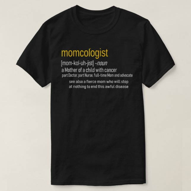 T-shirt Sensibilisation au cancer chez l'enfant MOMCOLOGUE (Design devant)
