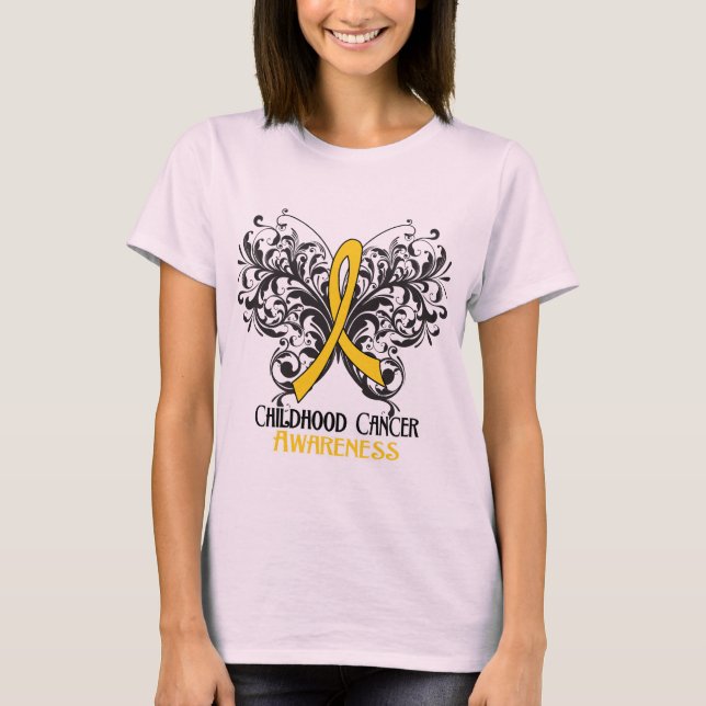 T-shirt Sensibilisation au cancer chez les papillons (Devant)