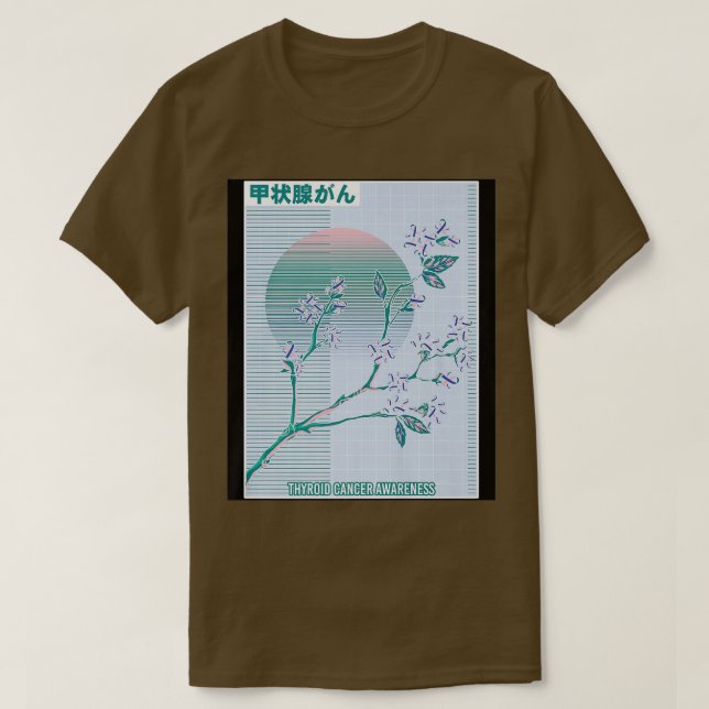 T-shirt Sensibilisation au cancer de la thyroïde Sakura Fl (Design devant)