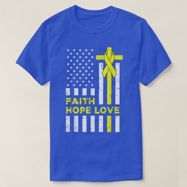 T-shirt Sensibilisation au cancer de l'enfance Foi Espoir  (Design devant)