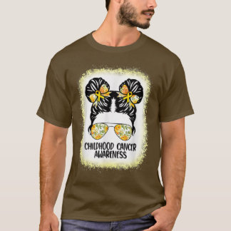 T-shirt Sensibilisation au cancer de l'enfance Messy Bun G