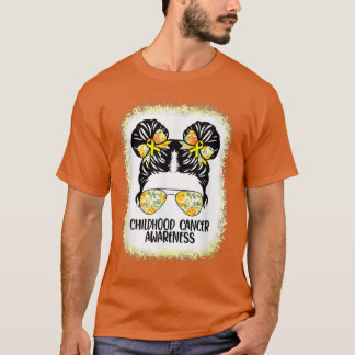 T-shirt Sensibilisation au cancer de l'enfance Messy Bun G