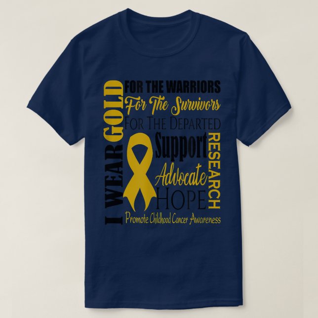 T-shirt Sensibilisation au cancer de l'enfance Or pour un  (Design devant)