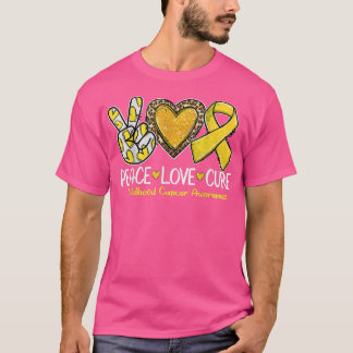 T-shirt Sensibilisation au cancer de l'enfance Paix Amour