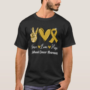 T-shirt Sensibilisation au cancer de l'enfance Paix Amour