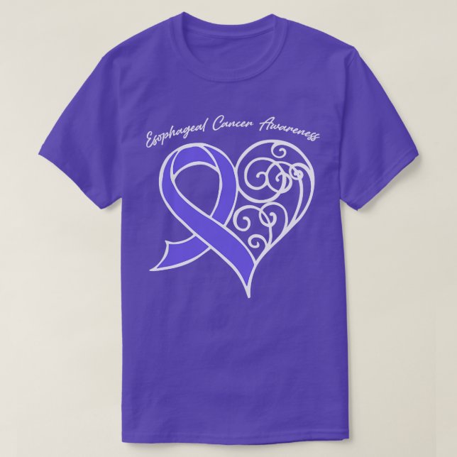T-shirt Sensibilisation au cancer de l'oesophage Coeur Rub (Design devant)