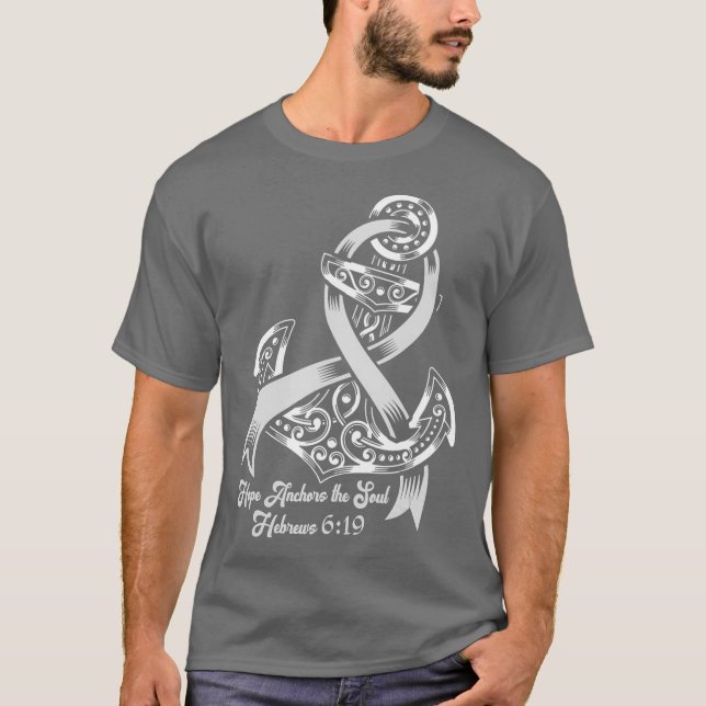 T-shirt Sensibilisation au cancer du cerveau Espoir Ancres (Devant)