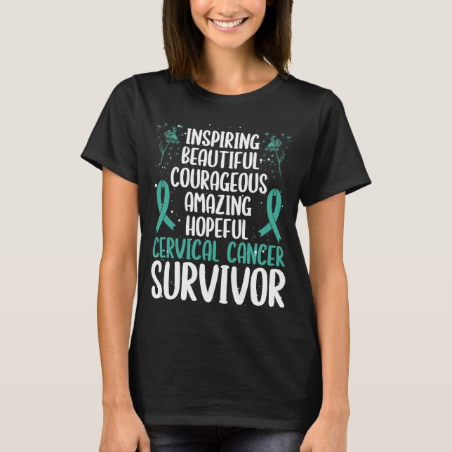 T-shirt Sensibilisation au cancer du col utérin Ruban Canc (Devant)
