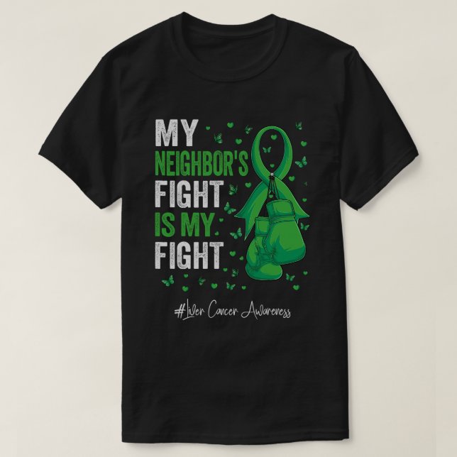 T-shirt Sensibilisation au cancer du foie des voisins (Design devant)