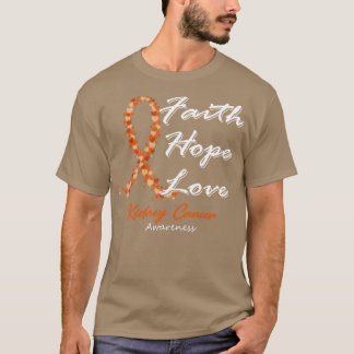 T-shirt Sensibilisation au cancer du rein Foi Espoir Amour