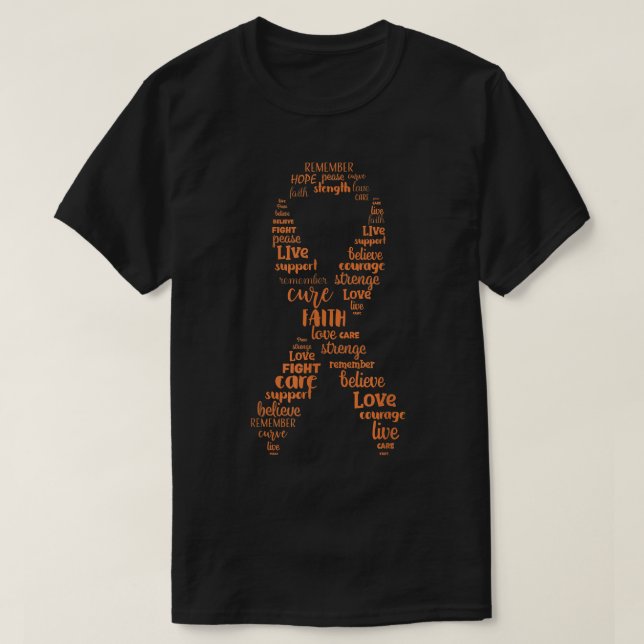 T-shirt Sensibilisation au cancer du rein Ribbon orange (Design devant)