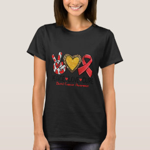 T-shirt Sensibilisation au cancer du sang Paix Amour Cure