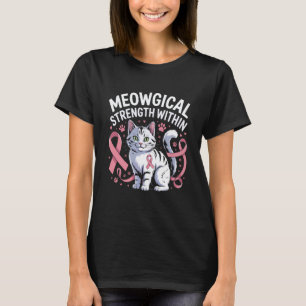 T-shirt Sensibilisation au cancer du sein Chat Chaton Rose