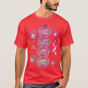 T-shirt Sensibilisation au cancer du sein Citrouilles rose