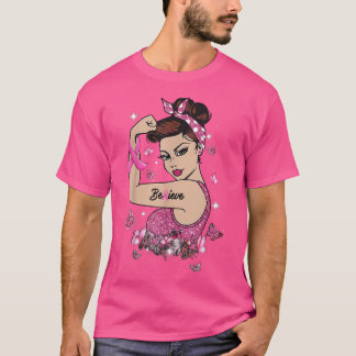 T-shirt Sensibilisation au cancer du sein Croire Rose fort