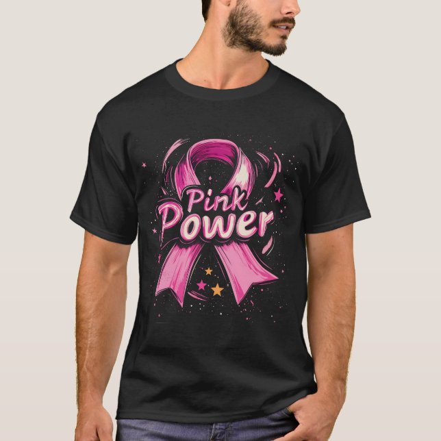 T-shirt Sensibilisation au cancer du sein de l'énergie ros (Devant)