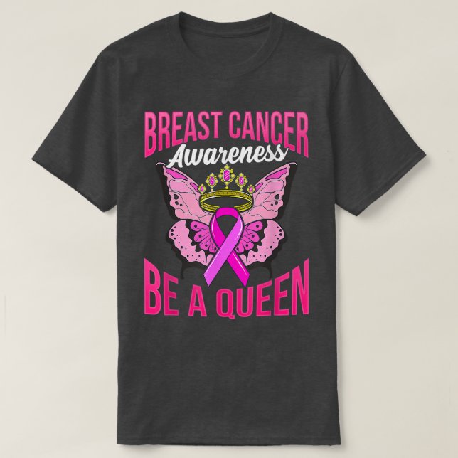 T-shirt Sensibilisation au cancer du sein être Queen Ribbo (Design devant)