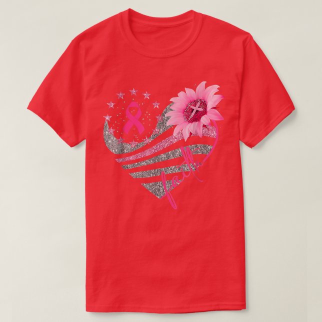 T-shirt Sensibilisation au cancer du sein Fleur du soleil  (Design devant)