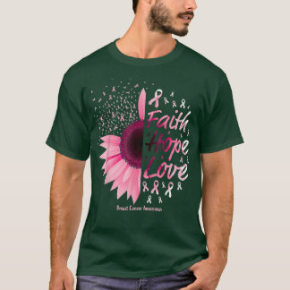 T-shirt Sensibilisation au cancer du sein Foi chrétienne E
