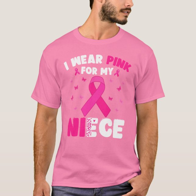 T-shirt Sensibilisation au cancer du sein Je porte le rose (Devant)